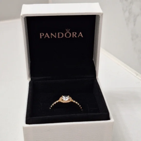 Pandora Classic Sparkle Halo CZ Ring - Picture 5 of 12